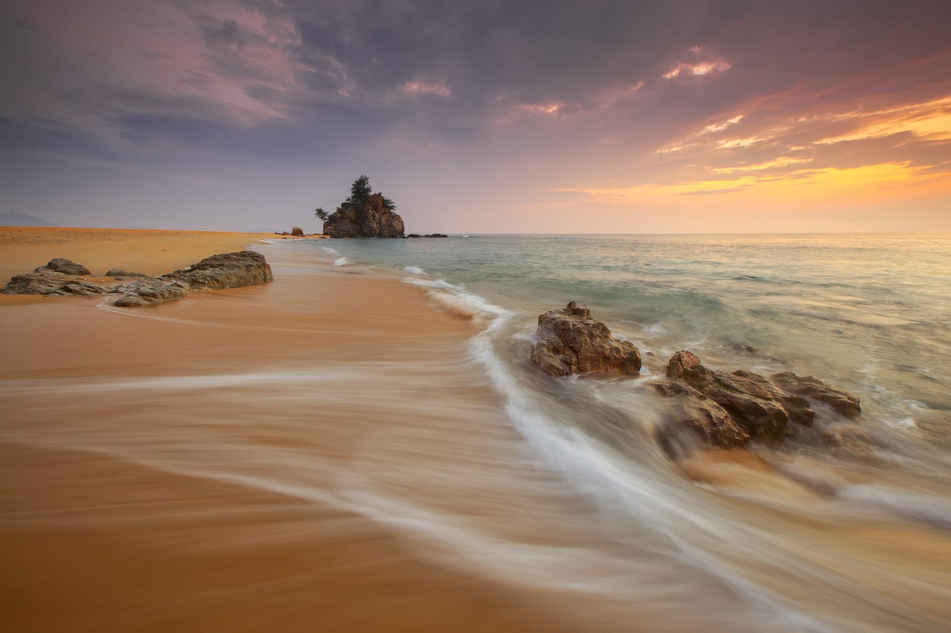 beach during golden hour